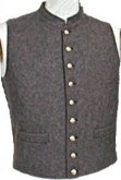 C.S. Civil War Military Standing Collar Vest - brown grey, American Civil War Uniforms