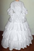 1848 Day, Evening or Wedding Fan Front Dress, 19th Century (1800s) Ladies