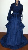 Ladies 1870s Day or Evening Bustle Dress