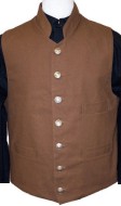 Civilain Single Breasted Stand-Up (Military Style) Collar Vest, 19th Century (1800s) Men's Clothing