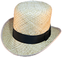 Derby - Flat Top - Straw, 19th Century (1800s) Men's Hat