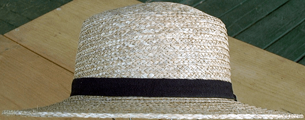 Straw Amish hat, 19th Century (1800s) men's hat