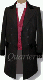 Civilian 3 Button Double Breasted Frockcoat in Black, 19th Century (1800s) Clothing