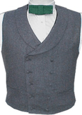 Civilain Double Breasted Shawl Collar Vest, 19th Century (1800s) Men's Clothing