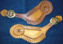 Border Stamped Scalloped Spur Straps, Cowboy / Vaquero / Old West