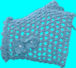 Ladies crochet fingerless mitts (gloves), blue
