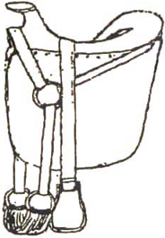 Civilian & Military Spanish Saddle, skeletal rigged with skirts