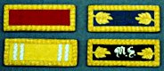 M1872 Shoulder Boards, 2nd Lt Artillery, Captain Cavalry, Major Staff, Major Medical Staff